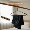 BP4U Heavy Duty Metal Wide Shoulder Hangers with Beech Wood Pants Bar, Welded Suit Hangers with Ergonomic Shape-Preserving Design  - Black/White - 3 of 4