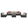 Patio furniture outdoor sofa set with 6 seats, Garden Furniture With Tempered Glass Coffee Table - 4 of 4
