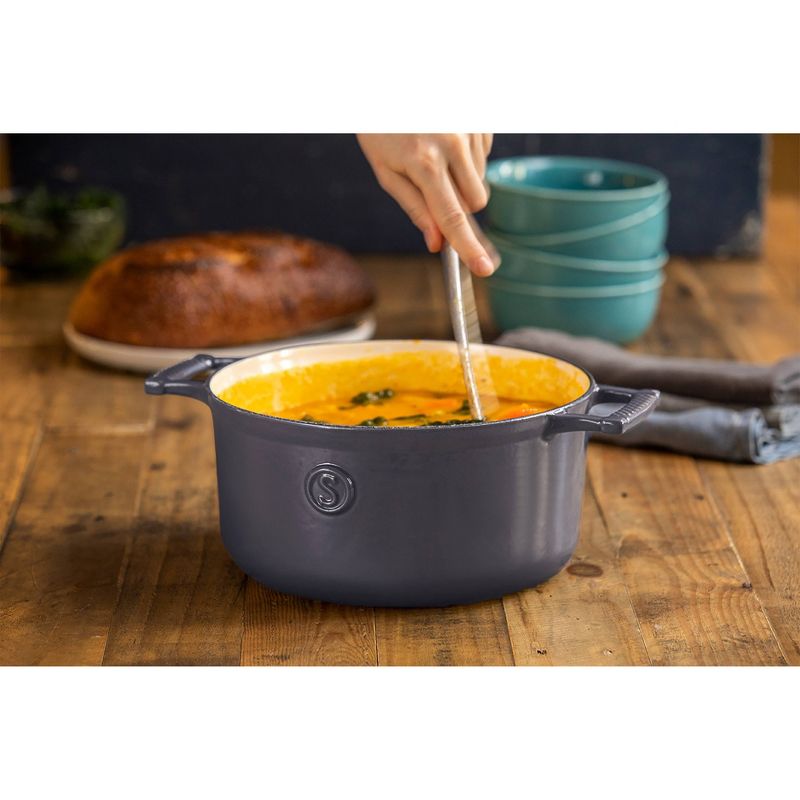 Saveur Selects Voyage Series 5qt Enameled Cast Iron Casserole with Stainless Steel Lid, 3 of 6