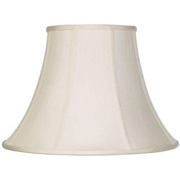 Imperial Shade Creme Large Bell Lamp Shade 9" Top x 18" Bottom x 13" Slant x 12.5" High (Spider) Replacement with Harp and Finial
