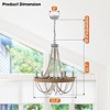 Parrot Uncle 23.6" Farmhouse Gray Wood Chandeliers Adjustable Ceiling Lights - 3 of 4