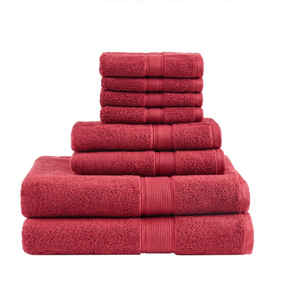 Photos - Towel 8pc Cotton Bath  Set Red