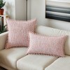 REGALWOVEN Fade-Resistant Chenille Boho Decorative with Pom-poms Throw Pillow Covers 2 Pcs - 2 of 4