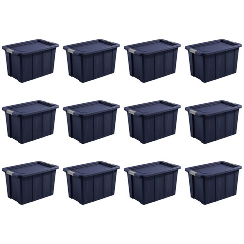 Sterilite Tuff1 30 Gallon Plastic Storage Stackable Container Bins With  Secure Latching Lid For Indoor Or Outdoor Home Organization, Blue (12 Pack)  : Target