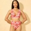 Women's Hibiscus Print High Waist Full Coverage Bikini Bottom - Shade & Shore™ Pink - 3 of 4