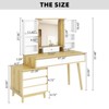 Makeup Vanity Desk with 3 Color Modes LED Lighted Mirror, 6 Drawers & Open Storage Shelves, Dressing Table with Drawers Hidden Space, for Bedrooms - 2 of 4