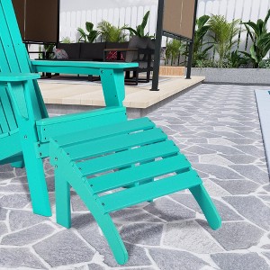 Aoodor Outdoor Adirondack Ottoman, HDPE Adirondack Chair Ottoman, Outdoor Patio Weather Resistant  for Patio, Porch, Backyard, Garden, Lawn, Deck - 1 of 4