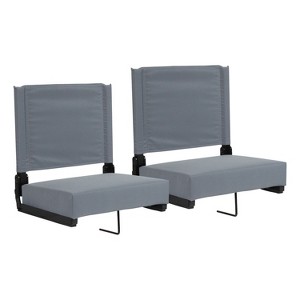 Emma and Oliver Set of 2 500 lb. Rated Lightweight Stadium Chair with Ultra-Padded Seat - 1 of 4
