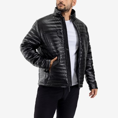 Мужские куртки X RAY Men's PU Quilted Jacket With Faux Shearling Lining in BLACK Size S — фото 3
