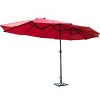 Tangkula 15'Patio Umbrella Double-Sided Outdoor Shade Offset Wine Red - 2 of 4
