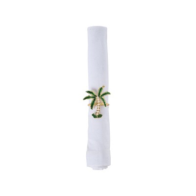 C&F Home Palm Tree Napkin Ring, Set of 4