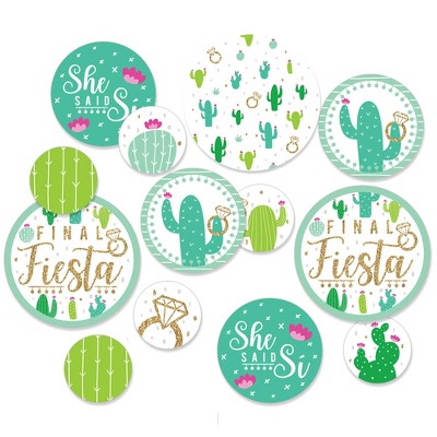 Big Dot of Happiness Final Fiesta - Last Fiesta Bachelorette Party Giant Circle Confetti - Party Decorations - Large Confetti 27 Count