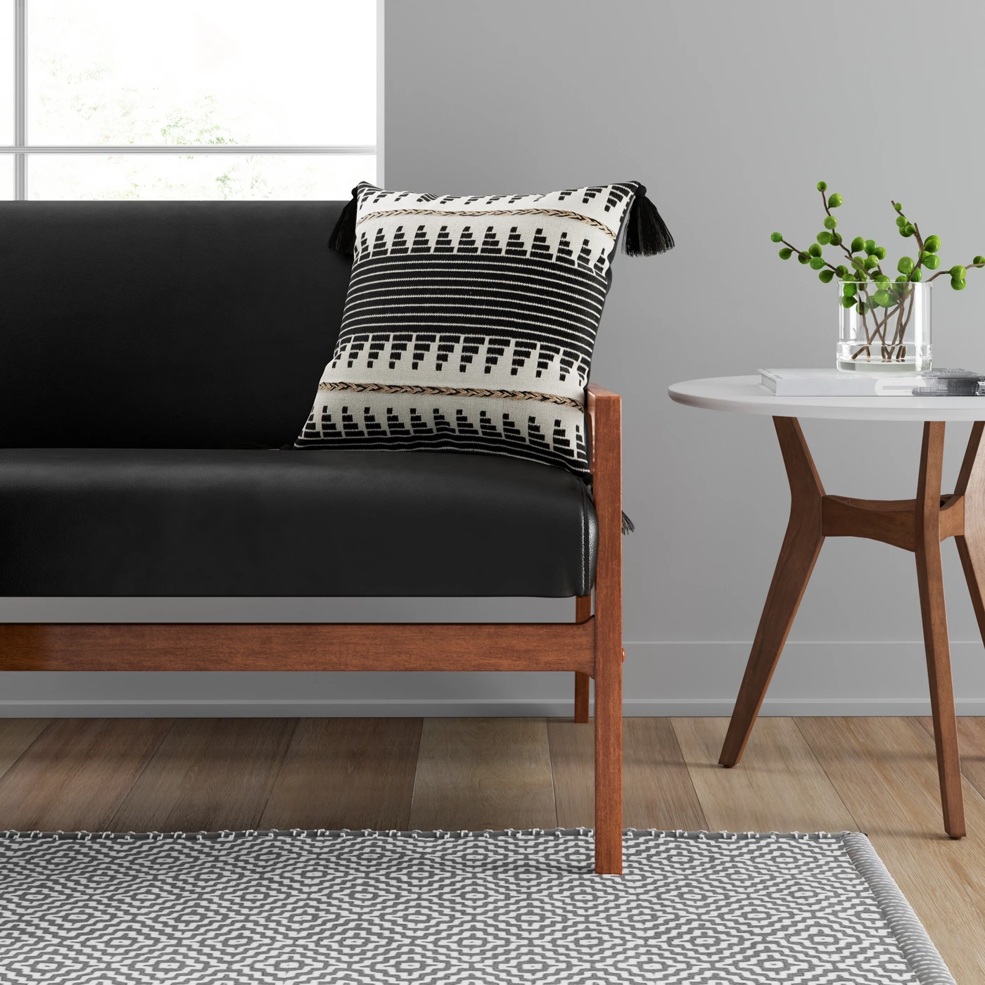 Peoria Wood Arm Loveseat Black - Project 62â¢ - image 4 of 5