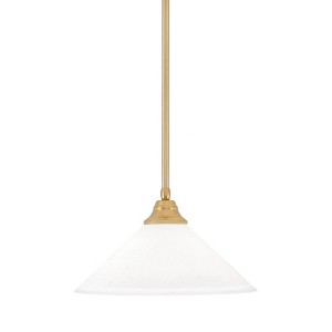 Toltec Lighting Any 1 - Light Pendant in  New Aged Brass with 16" White Muslin Shade - 1 of 1