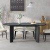 MAYEERTY 67" Wood Oval Dining Table for 4-6, Farmhouse Modern Kitchen & Dining Room Table - 3 of 4