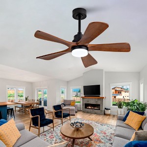 TOBILI Black Ceiling Fans, 42 Inch Outdoor Ceiling Fan for Patios with Light 5 Blades Modern Ceiling Fan Noiseless,Wood Fan for Farmhouse - 1 of 4