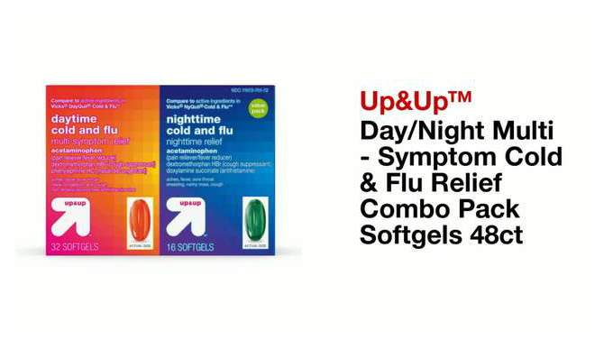 Day/Night Multi -Symptom Cold &#38; Flu Relief Combo Pack Softgels 48ct - up &#38; up&#8482;, 2 of 9, play video
