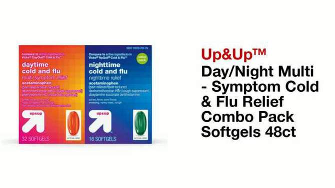 Day/Night Multi -Symptom Cold &#38; Flu Relief Combo Pack Softgels 48ct - up &#38; up&#8482;, 2 of 9, play video