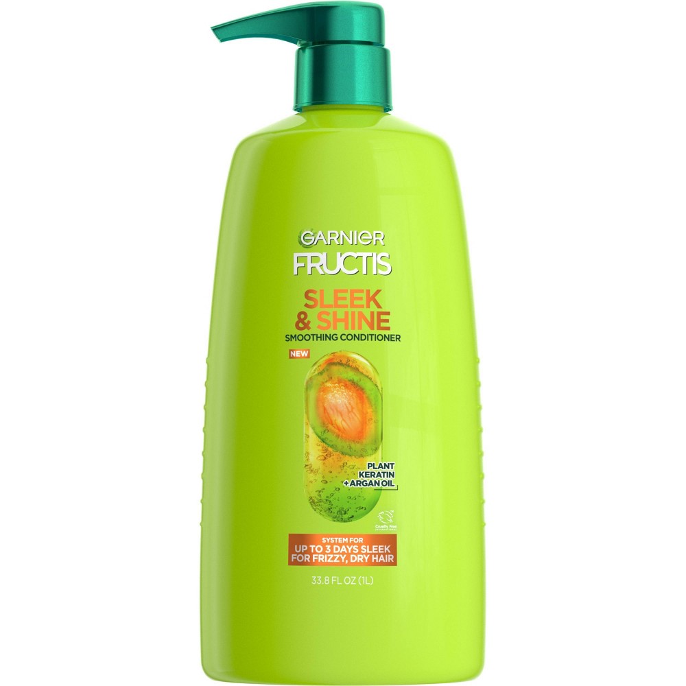 Photos - Hair Product Garnier Fructis with Active Fruit Protein Sleek & Shine Conditioner - 33.8 
