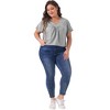 Agnes Orinda Women's Plus Size Pleat V Neck Ruffle Short Sleeve Summer Plain Blouse - 3 of 4