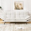 Vipbear 71" Futon Convertible Memory Foam Sofa Bed, Modern Loveseat for Living Room, Adjustable Armrests Backrest Sofabed, Faux Leather - Black - 2 of 4