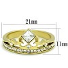 Slickblue Women’s Crown Style Ring in Gold IP Stainless Steel with Clear CZ, Lightweight 3.1g, size 5–10 - 2 of 4