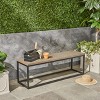 Christopher Knight Home Jeco 54" Outdoor Acacia Wood Bench, Gray/Black - 2 of 4