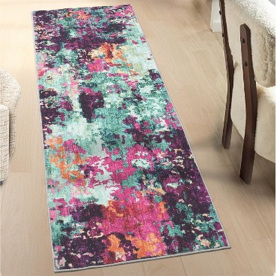 Washable Modern Abstract Rug, Foldable Low-Pile Non-Slip Floor Mat for Living Room, Bedroom, Kitchen, Dining Room Home Decor