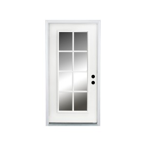 Lirago 36 x 80 Left Hand Inswing White Fiberglass Front doors with Brickmould 6-9/16" Vinyl Frame Low-E Glass - 1 of 4