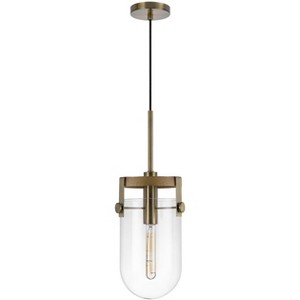 Stovall 60W Metal/Glass/Birch Wood Pendant Light - 1 of 4