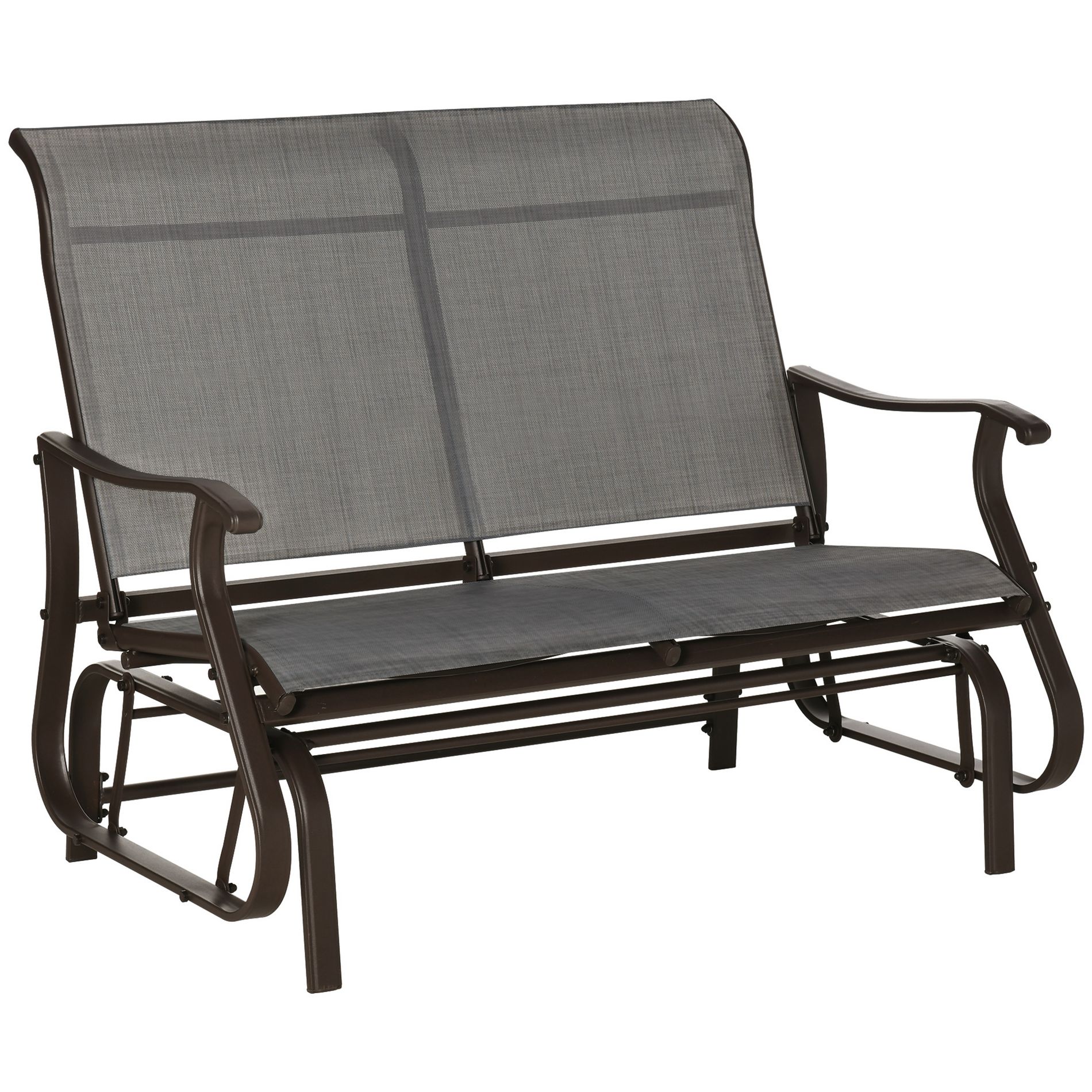 Dexmalle Patio Glider Loveseat Chair with Powder Coated Steel Frame
