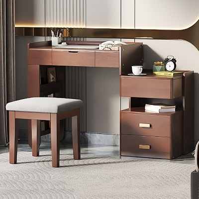 Vynxaria 3-in-1 Makeup Vanity Desk with Flip-Top Mirror - Stylish Multi-Functional Table