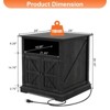 Dyonery End Table with Charging Station, 24 Inch Farmhouse Side Tables Living Room, Wood Rustic Nightstand, Bedside Table for Bedroom, Black - 4 of 4