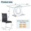 NicBex Dining Table Set for 4 Rectangular Transprant Tempered Glass Dining Table with 4 PU Chairs for Kitchen - 3 of 4