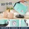 Nostalgia WK17AQ Retro 1.7-Liter Stainless Steel Electric Water Kettle with Strix Thermostat, Aqua - 3 of 4