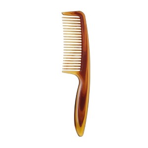Unique Bargains Durable Two-Color Handle Flat Comb For Curly Hair Amber 1 Pc - 1 of 4