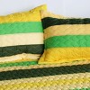 Slickblue Full/Queen, Cozy Hand-Stitched Reversible Quilt and Shams, Quilt Set, TC Fabric, Stripes, 3 Colors, 3 Piece - 3 of 4