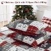 Christmas Decorative Bedding Set with 1 Reversible Printed Duvet Cover & 2 Pillow Shams, Soft Microfiber Multicolor Deer & Tree Patchwork - 4 of 4