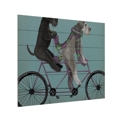 Trademark Fine Art - Fab Funky 'Schnauzer Tandem' Matted Framed Art