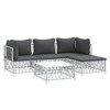 vidaXL 5-Piece Patio Lounge Set in White Steel with Cushions – Comfortable, Durable, and Modular Design for Personalized Outdoor Setting - 3 of 4