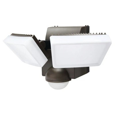 IQ America Motion Security Flood Light, Battery-Powered, 800 Lumen LED, Wall/Eave Mount for Closet, Shed, Attic, Workshop, Grill, Bronze
