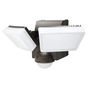 IQ America Motion Security Flood Light, Battery-Powered, 800 Lumen LED, Wall/Eave Mount for Closet, Shed, Attic, Workshop, Grill, Bronze - 1 of 4