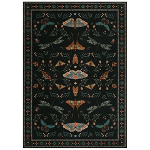 Coolmee Area Rugs, Soft Washable Rugs Living Room Rugs for Bedroom Dining Room, Ultra-Thin Modern Rug Stain Resistant Carpet Black - 1 of 4