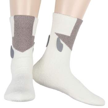 Avatar The Last Airbender Appa Flying Bison Manatee Fuzzy 3D Adult Crew Socks Off-White