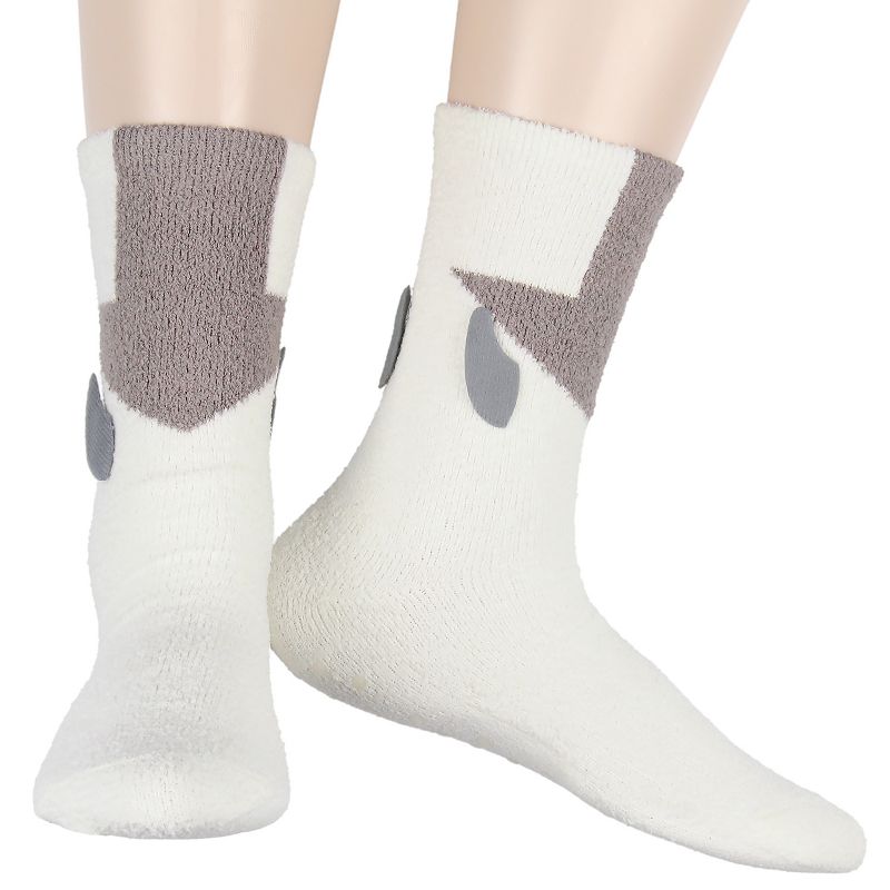 Avatar The Last Airbender Appa Flying Bison Manatee Fuzzy 3D Adult Crew Socks Off-White, 1 of 7