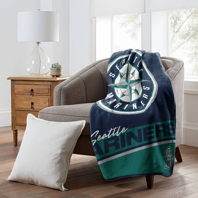 MLB Seattle Mariners 46&#34;x60&#34; Spirited Silk Touch Throw Blanket, 3 of 4