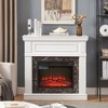 CLIHOME Freestanding Fireplace Heater, Electric Fireplace Mantel surround with 23" Fireplace Insert, Adjustable Flame, Remote Control - 3 of 4