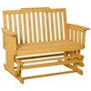 Outsunny Wooden Patio Glider Bench, Wood Outdoor Loveseat with High Back and Armrests, 2-Seat - 4 of 4