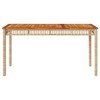 vidaXL Patio Table Beige 55.1 In.x31.5 In.x29.5 In. Poly Rattan Acacia Wood - 4 of 4