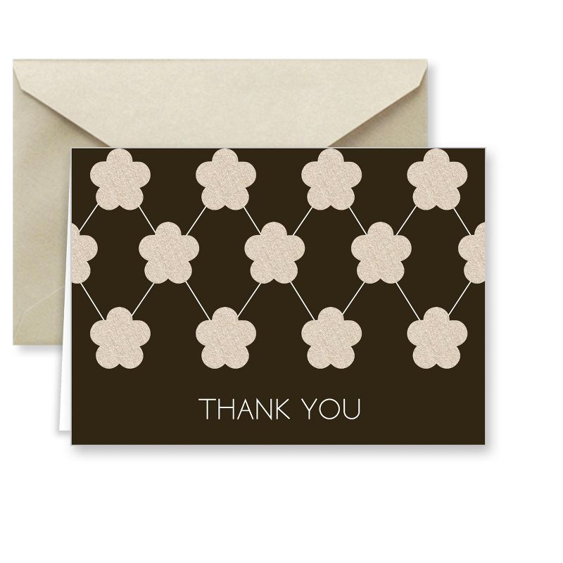 Paper Frenzy Black and Tan Designer Thank You Note Cards and Envelopes - 25 pack, 4 of 7